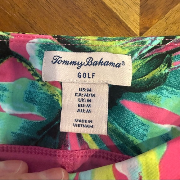 Tommy Bahama Pink and Green Tropical golf skirt/skort and shirt - Picture 3 of 10